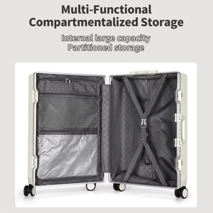 Valise de cabine à ouverture frontale avec porte-gobelet USB, cadre en aluminium, compartiment pour ordinateur portable et serrure à combinaison, pour le voyage - Product Image 2