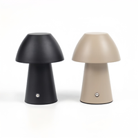 Lampe de table LED mini champignon rechargeable à commande tactile, lumière chaude, métal, sans fil, portable, pour la décoration de la maison