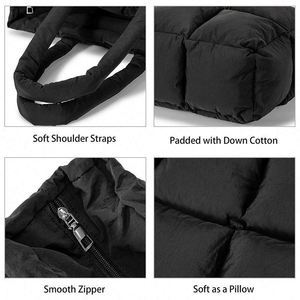 Free Sample Custom Fashion Large Women's Quilted Puffy Handbag Winter Down Soft <b>Padding</b> Lattice Satchel Purse Puffer <b>Tote</b> <b>Bag</b> - Product Image 5