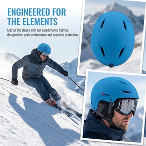 Casque de sécurité VMAXET MS-SY067 DUAL SPORT pour le <span class=keywords><strong>ski</strong></span> et les activités de plein air avec cache-oreilles respirant, ajustement réglable, matériau ABS+EPS, utilisation hivernale, unisexe - Product Image 2