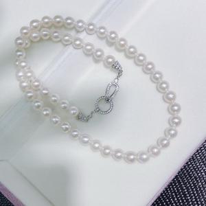 Natural 7-8mm Freshwater <b>Pearl</b> <b>Necklace</b> with Crushed <b>Silver</b> Strong Luxury Fashion Collarbone Chain S925 Light <b>Necklace</b> - Product Image 4