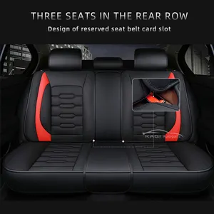 Fundas de cuero para asientos de coche, talla Universal de cinco asientos, conjunto completo de entrada de lujo, estilo deportivo de alta calidad, Airbag Compatible