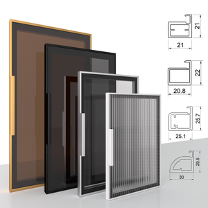 Armoire coulissante en aluminium avec porte vitrée et cadre en aluminium, meuble d'intérieur sur mesure pour le <span class=keywords><strong>marché</strong></span> du Moyen-Orient - Product Image 2