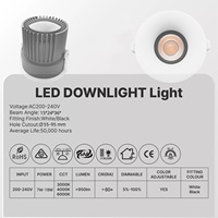 Spot LED encastré 18W, mode CE, pour centre commercial, hôtel, restaurant, aluminium, éclairage LED orientable à 360° °   Lumière descendante réglable, CRI élevé 80, IP44