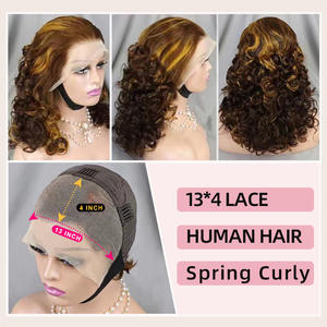 Peluca corta de <span class=keywords><strong>pelo</strong></span> brasileño real para mujer al por mayor, <span class=keywords><strong>pelo</strong></span> humano real, <span class=keywords><strong>Pelo</strong></span> Rizado de cabeza completa - Product Image 3