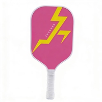 Raquette de pickleball ultra-légère, design Lightning, fibre de verre, noyau en nid d'abeille PP de 16 mm avec surface de friction et bord aérodynamique