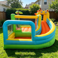 Château gonflable multifonctionnel pour usage domestique avec toboggan et piscine à balles