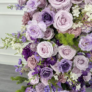 Arche de fleurs artificielles en soie rose écologique réglable de haute qualité, 6-7 pieds de haut, pour la décoration de fond de mariage - Product Image 5