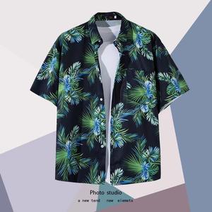 半袖 メンズ シャツ 夏 休日 速乾 防シワ ハワイアン バケーションスタイル マンダリンカラー プラスサイズ 大人用 - Product Image 4