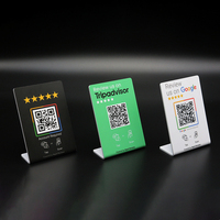 Base NFC para Reseñas de Google, Soporte de Acrílico Personalizado para Mesa con Código QR, Tarjeta NFC para Reseñas para Restaurantes y Cafés