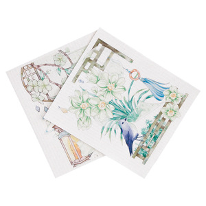 Floral Print Dishcloth Wood Pulp Cotton Kitchen Cleaning <b>Cloth</b> Multi Functional <b>Absorbent</b> Spring Cleaning <b>Cloths</b> - Product Image 1