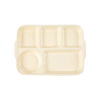 Assiette de petit-déjeuner et de dîner divisée haut de gamme, style crème, personnalisée, pour l'exportation, compatible micro-ondes, design moderne émaillé