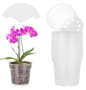 Vasi per <span class=keywords><strong>orchidee</strong></span> trasparenti fori trasparenti in plastica resistente cestini in plastica trasparente drenaggio per aerificazione vasi per fioriere per <span class=keywords><strong>orchidee</strong></span> orchidea - Product Image 1