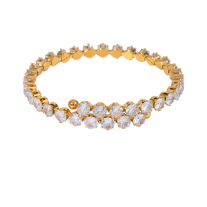 Women's Stainless Steel and Titanium Fashion Bracelet and Necklace Non-Fading Zircon Collar Cross-Border Jewelry Bangles - Product Image 1