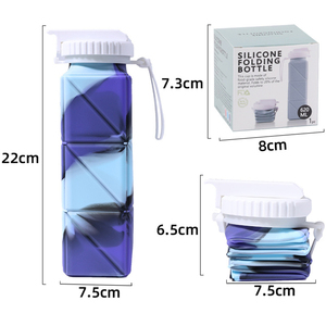 Offre Spéciale bouteille d'eau pliable télescopique en silicone sans BPA alimentaire sans danger avec mousqueton paille pour une utilisation en extérieur - Product Image 5