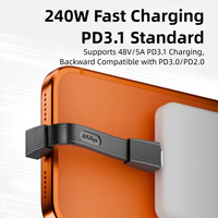Câble USB 4.0 Type-C vers Type-C 240W Charge rapide Transmission de données 80 Gbps 8K60Hz Câble flexible à trois dimensions