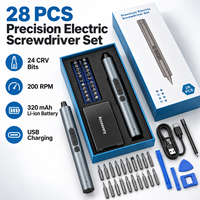 Ensemble de tournevis électriques 3,7 V, kit d'outils de précision, ensemble d'outils électriques sans fil 24 en 1 pour la réparation électronique