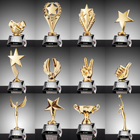 Trophée étoile en cristal personnalisé |   Trophée de championnat en métal et verre avec boîte cadeau gravée, récompenses de compétition, cadeaux d'entreprise