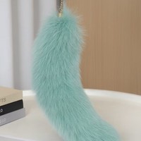 Porte-clés en bois en forme de queue de renard, accessoire en bois véritable, breloque de sac en peluche pour femme, nouveau style chinois