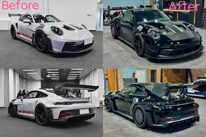 Pour Porsche 911 992 GT3RS Style Manthe-y : Lame avant, Jupes latérales, Diffuseur arrière et Spoiler en fibre de carbone - Product Image 3