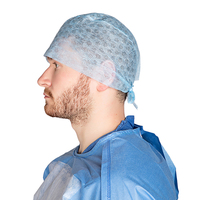 Spunlace kualitas tinggi Scrub Non Woven warna Solid tutup rambut medis sekali pakai untuk dokter