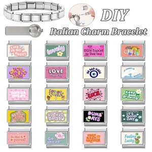 อุปกรณ์เสริมสร้อยข้อมือสแตนเลสชุบไฟฟ้าแบบโมดูลาร์ DIY ปรับแต่งได้ ตัวอักษรภาษาอังกฤษ ตัวเลข มีสไตล์ สร้างสรรค์ - Product Image 2