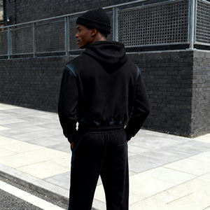 Tuta Sportiva Effetto Stone Wash, Produttore di Tute Personalizzate, Abbigliamento Streetwear da Uomo, Set di 2 Pezzi W130 - Product Image 3