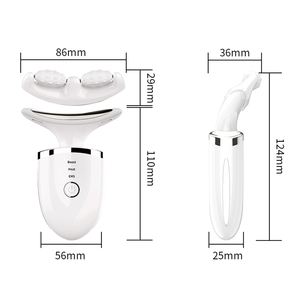 Instrumento de belleza Masajeador de elevación de cara y cuello Estilo de mano con dos cabezales de masaje Masajeador de cara y cuello - Product Image 5