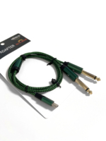 Cable de audio tipo C a doble AUX de 6,35 mm, transmisión Hi-Fi sin pérdidas para mezcladores y amplificadores de potencia