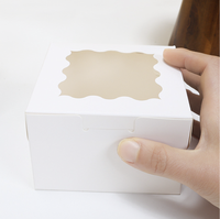 Boîte à gâteau en papier kraft biodégradable et recyclable de qualité alimentaire avec logo personnalisé, poignée portable pour livraison à emporter