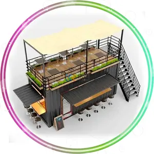 2024 rumah kayu Prefab kontainer prefabrikasi, toko kopi untuk penjualan rumah ponsel prefabrikasi