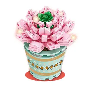 EPT $1 Dollar Promotion Toys Ruby Building Blocks 172Pcs Block Flowers Eternal Assembly Flower Bouquet