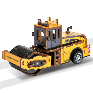 Nuevo <span class=keywords><strong>Juguete</strong></span> <span class=keywords><strong>de</strong></span> Construcción <span class=keywords><strong>de</strong></span> Madera 3D DIY, Vehículos <span class=keywords><strong>de</strong></span> Construcción, Montacargas, Excavadora, Mezcladora, Camión <span class=keywords><strong>de</strong></span> Arrastre para Niños - Product Image 5