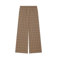 Ensemble gilet sans manches à carreaux et pantalon droit taille haute personnalisé 2026, tailleur élégant deux pièces pour le bureau, OEM/ODM par usine chinoise