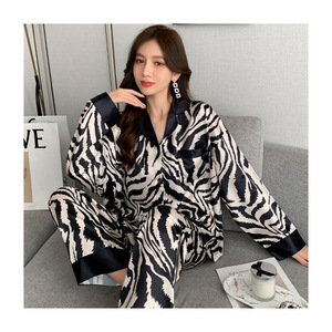 Womens Lụa Satin Bộ Đồ Ngủ Nút Xuống 2 Mảnh Pjs Dài Tay Áo Quá Khổ Ngủ Ve Áo Pyjama Nữ Homewear Loungewear - Product Image 5