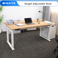 Bureau de direction à quatre pieds réglable en hauteur, table d'ordinateur électrique à double moteur réglable en hauteur