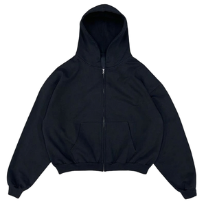 Sudadera con Capucha Personalizada de Felpa de Algodón de 380 Gsm, Gruesa, para Hombre, Lisa, de Alta Calidad, con Corte Cuadrado, Hombros Caídos y Cremallera, Modelo TKAN597 - Product Image 1