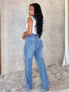 Novedades 2025: Jeans de mujer con perforaciones y parches de perlas, pantalones de mezclilla elásticos, vaqueros casuales con agujeros para mujer - Product Image 3