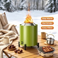 Brasero sans fumée portable à bois de 6,5 pouces en acier inoxydable 304, cheminée extérieure, directement de l'usine