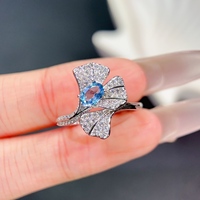 Bague en argent sterling 925 personnalisée avec topaze naturelle ovale 4mmx6mm, sertie de griffes, de luxe, pour soirée, par Caiyao Factory (vente en gros)