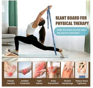 Planche inclinée personnalisée pour étirement des mollets, planche d'étirement des mollets en <span class=keywords><strong>bois</strong></span> réglable avec sangle et poster d'entraînement, capacité de 300 lb - Product Image 6
