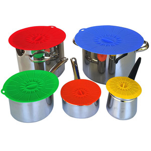 Lot de 5 couvercles en silicone de qualité alimentaire pour bols, casseroles et marmites, avec ventouse - Product Image 6