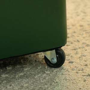 Green And Brown <b>Leather</b> Ottoman <b>Stool</b> 24cm Square Tufted Footstool For Home Living Room Use - Product Image 4