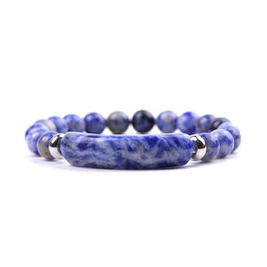 Cuentas curativas elásticas para Yoga, pulsera de cuentas naturales de 8mm, puente de ojo de tigre para hombre, para regalo - Product Image 6