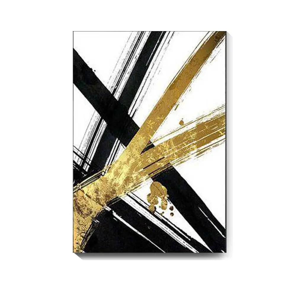Supplier Cheap Living Room Handmade Canvas Abstract 3d Gold Foil Oil Painting