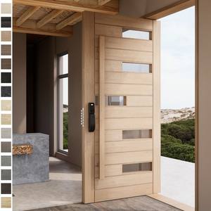 Puerta Exterior de Madera de Estilo Americano Moderno para Hotel, Puerta Principal de Madera Sólida, Puertas Exteriores para Casa - Product Image 2