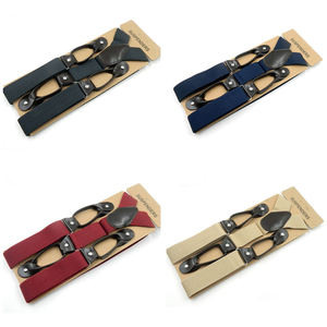 Suspender 6 Clips <span class=keywords><strong>Tirantes</strong></span> <span class=keywords><strong>para</strong></span> hombre Botón de cinturón negro Nuevos <span class=keywords><strong>tirantes</strong></span> <span class=keywords><strong>para</strong></span> hombres - Product Image 1