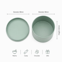 Boîte ronde en fer blanc mat vert menthe personnalisée, qualité alimentaire, pour emballage de matcha, bonbons, chocolat, jouets et cadeaux