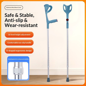 <span class=keywords><strong>Muletas</strong></span> de codo ligeras y manos libres, bastón ajustable, ayudas para caminar con soporte de codo para discapacitados o personas mayores - Product Image 3