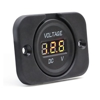 Panel de Voltímetro Digital LED de 12V, Medidor Redondo de Bajo Voltaje Impermeable, Voltímetro Digital de Batería de Coche de 24V CC para Barco Marino y Camión